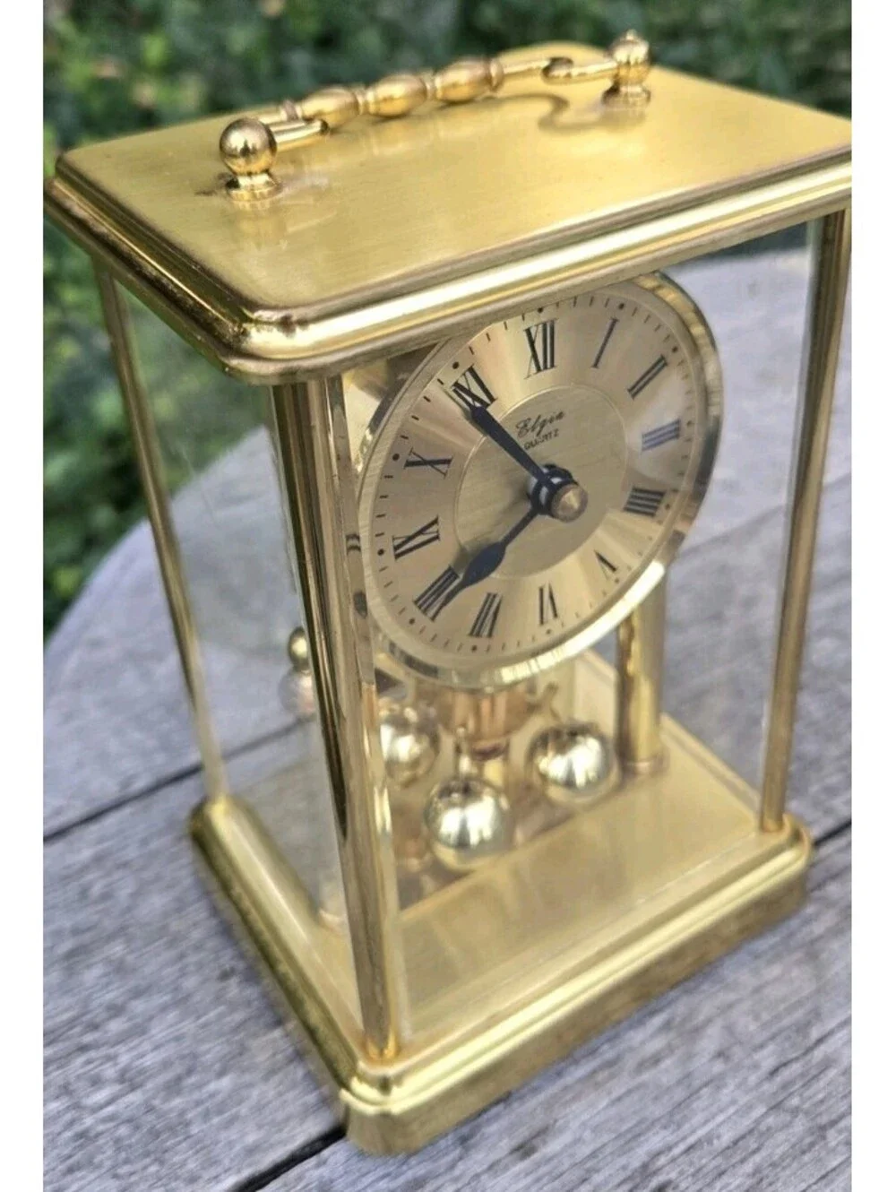 Vintage Elgin Quartz Anniversary Mantel Clock – Made in Japan, Classic Gold Tone